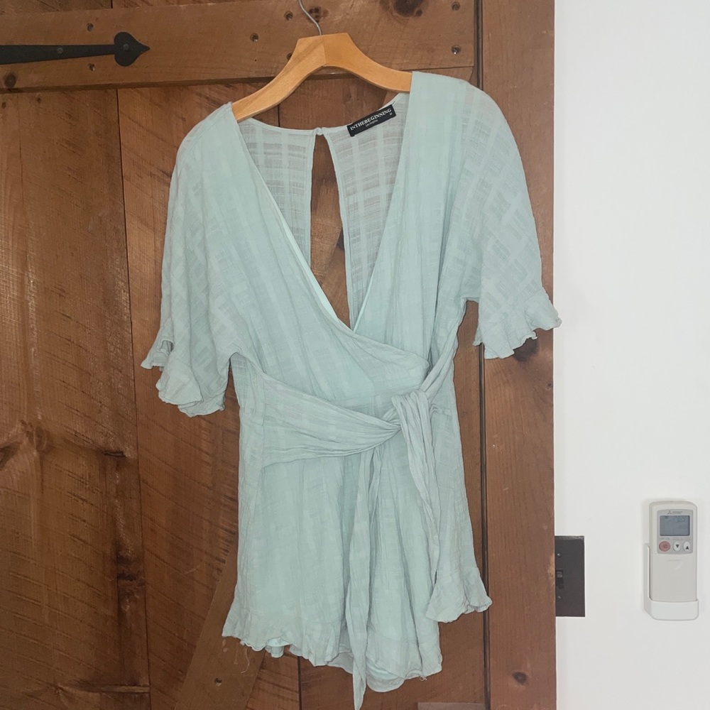 Inthebeginning blue short sleeve romper